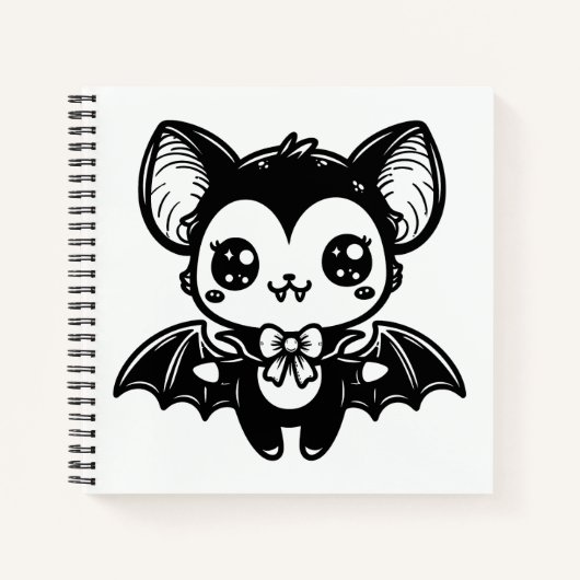 Carnet Cute Goth Vampire Chat Éffrayant Kawaii (Devant)