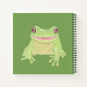 Carnet Cute Green Tree Frog - transparent. (Dos)