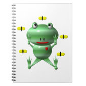 Carnet Cute grenouille avec mouches (Devant)