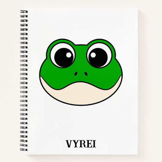 Carnet Cute grenouille souriante (Devant)