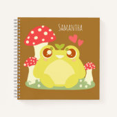 Carnet Cute Grenouille Verte Assis Dans La Nature (Devant)