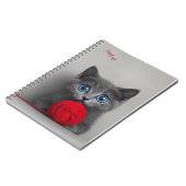 Carnet Cute Grey Kitten Jouer avec Red Wool Ball (Côté gauche)