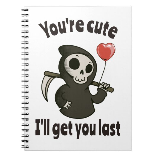 Carnet Cute Grim Reaper avec coeur romantique (Devant)
