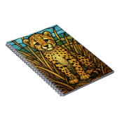 Carnet Cute guépard, art numérique en vitrail (Côté Droit)