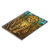Carnet Cute guépard, art numérique en vitrail (Côté gauche)