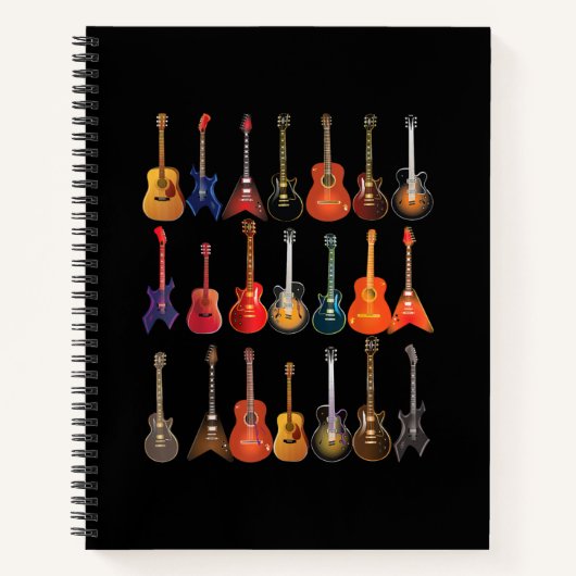 Carnet Cute Guitare Rock Et Roulez Instruments De Musique (Devant)