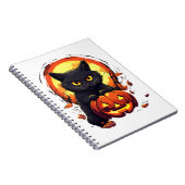 Carnet Cute Halloween Chat noir avec Citrouille (Côté Droit)