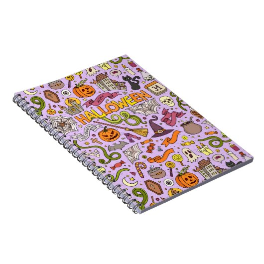 Carnet Cute Halloween Doodle Pattern (Côté Droit)