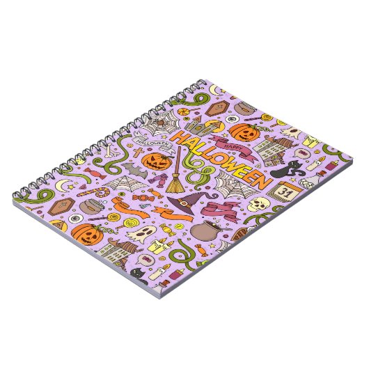 Carnet Cute Halloween Doodle Pattern (Côté gauche)