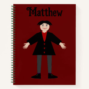 Carnet Cute Halloween Vampire Nom personnalisé
