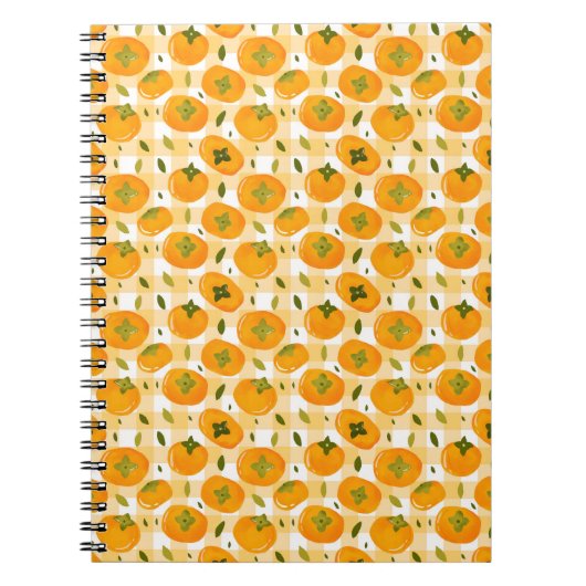 Carnet Cute Hand-Drawn Persimmons Seamless Pattern (Devant)