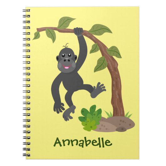 Carnet Cute happy baby gorilla cartoon illustration (Devant)