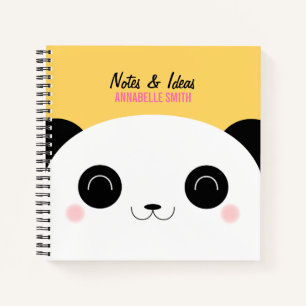 Carnet Cute Happy Kawaii Panda Bear