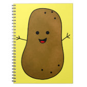 Carnet Cute Happy Potato, Arrière - plan Jaune (Devant)