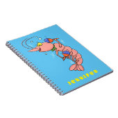 Carnet Cute happy shrimp, dessin animé de crevettes (Côté Droit)