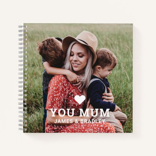 Carnet Cute Heart Love You Maman's Day Photo (Devant)