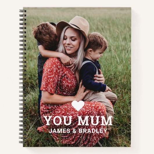 Carnet Cute Heart Love You Maman's Day Photo (Devant)