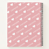 Carnet Cute Heart Rose Répétition Nom  (Dos)