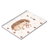 Carnet Cute Hedgehog Hearts Love (Côté gauche)
