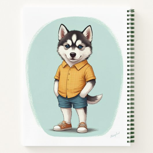 Carnet Cute Husky Boy Buddy (Dos)
