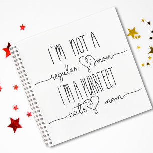 Carnet Cute I`m purrffect chat maman typographie