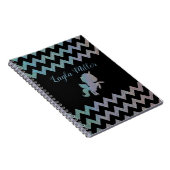 Carnet Cute Iridescente Glittery Unicorn Zigzag personnal (Côté Droit)