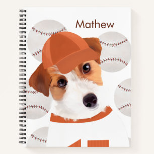 Carnet Cute Jack Russell Terrier Amoureux Du Baseball