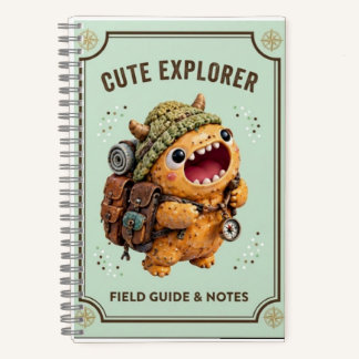 Carnet Cute Kawaii 3D Clay Monster Explorer Camping Noteb