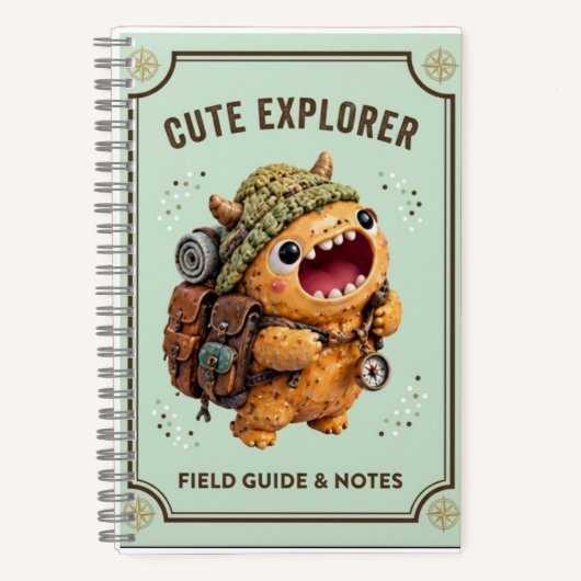 Carnet Cute Kawaii 3D Clay Monster Explorer Camping Noteb (Recto)