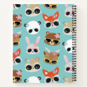 Carnet Cute Kawaii Animaux Lunettes de soleil Bleu Person (Dos)