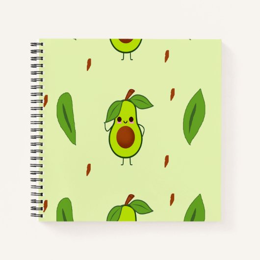 Carnet Cute kawaii avocado (Devant)