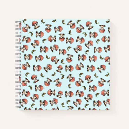 Carnet Cute Kawaii Baby Motif de champignons (Devant)