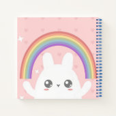 Carnet Cute Kawaii Bunny et Rainbow Personnalisé (Dos)