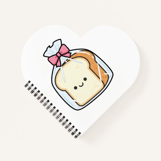 Carnet Cute Kawaii Cartoon Illustration of Sliced Bread (Devant)