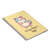 Carnet Cute Kawaii Cat "Free Pup Hugz" Personalized Pas (Côté Droit)