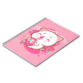 Carnet Cute Kawaii Chat Lait de fraise japonais (Côté gauche)