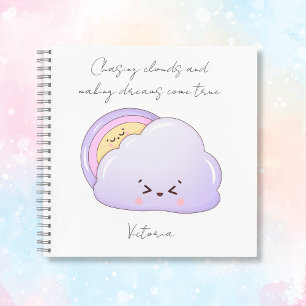 Carnet Cute Kawaii Cloud et Arc-en-ciel
