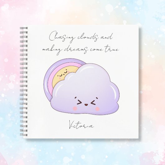 Carnet Cute Kawaii Cloud et Arc-en-ciel