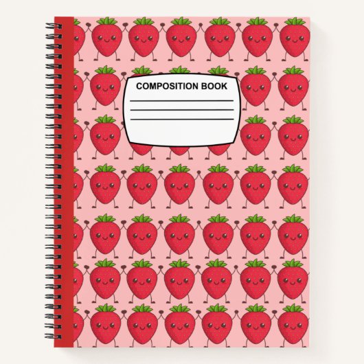 Carnet Cute Kawaii Composition des fraises (Devant)