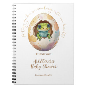 Carnet Cute Kawaii Gecko Lizard Baby shower d'oeufs