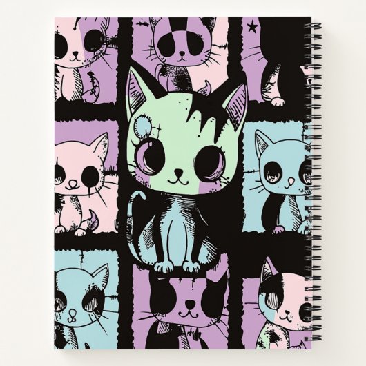Carnet Cute Kawaii Pastel Goth Patchwork Gothique Déplais (Dos)