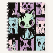 Carnet Cute Kawaii Pastel Goth Patchwork Gothique Déplais (Devant)