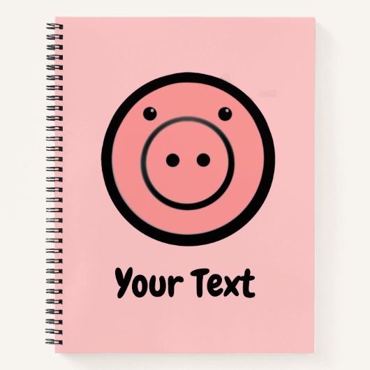 Carnet Cute Kawaii Pink Piggy Pig Vector Art (Devant)