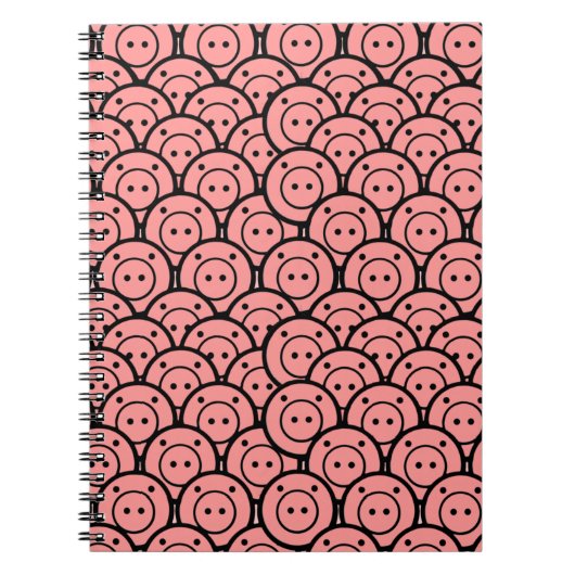 Carnet Cute Kawaii Pink Piglets & Piglets Motif Vector Ar (Devant)