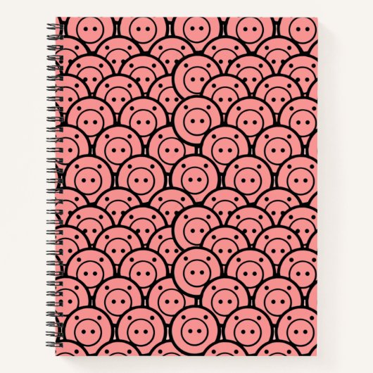 Carnet Cute Kawaii Pink Piglets & Piglets Motif Vector Ar (Devant)