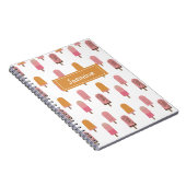 Carnet Cute Kawaii Popsicle Pops glacé Lolly Pink Monogra (Côté Droit)