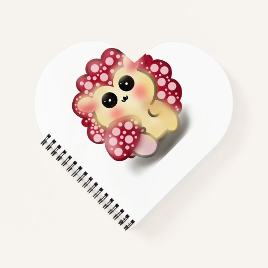 Carnet Cute Kawaii Red Mushroom Hedgehog Toadstool Art (Devant)