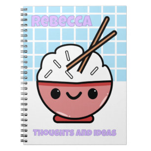 Carnet Cute Kawaii Rice Bowl - Personnalisé