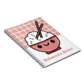 Carnet Cute Kawaii Rice Bowl - Personnalisé (Côté Droit)