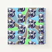 Carnet Cute Kawaii Skunk with Bubble Tea Personnalisé (Dos)